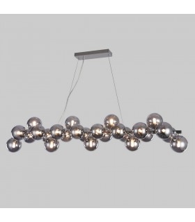 Modern Hanging Pendant Chrome 25 Light  with Smoky Shade, G9 - 2