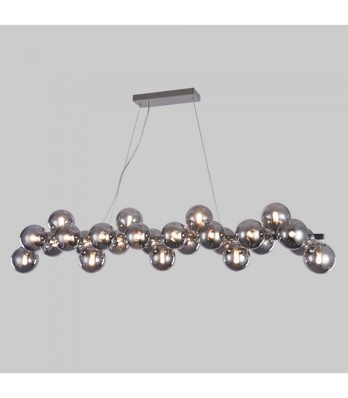 Modern Hanging Pendant Chrome 25 Light  with Smoky Shade, G9 - 2