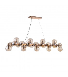 Modern Hanging Pendant Golden 25 Light  with Cognac Shade, G9 - 1