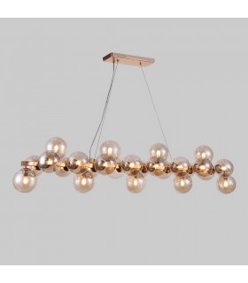 Modern Hanging Pendant Golden 25 Light  with Cognac Shade, G9 - 2