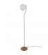Modern Floor Lamp Honey Brass 1 Light  with White Shade, E27 - 1