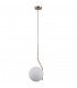 Modern Hanging Pendant Honey Brass 1 Light  with White Shade, E27 - 2