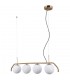 Modern Hanging Pendant Honey Brass 4 Light  with White Shade, G9 - 1