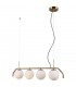Modern Hanging Pendant Honey Brass 4 Light  with White Shade, G9 - 2
