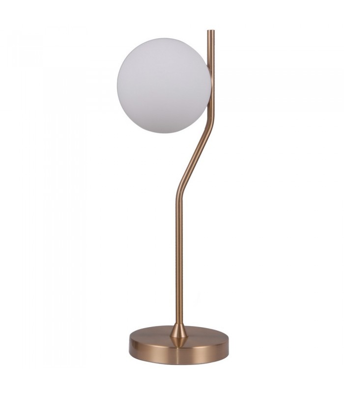Modern Table Lamp Honey Brass 1 Light  with White Shade, G9 - 1
