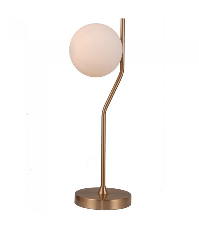 Modern Table Lamp Honey Brass 1 Light  with White Shade, G9 - 2