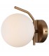 Modern Wall Lamp Honey Brass 1 Light  with White Shade, G9 - 2