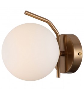 Modern Wall Lamp Honey Brass 1 Light  with White Shade, G9 - 2