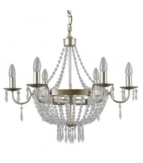 Hanging Pendant Champagne 9 Light  with Crystal Glass Shade, E14 - 1