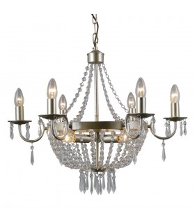 Hanging Pendant Champagne 9 Light  with Crystal Glass Shade, E14 - 2