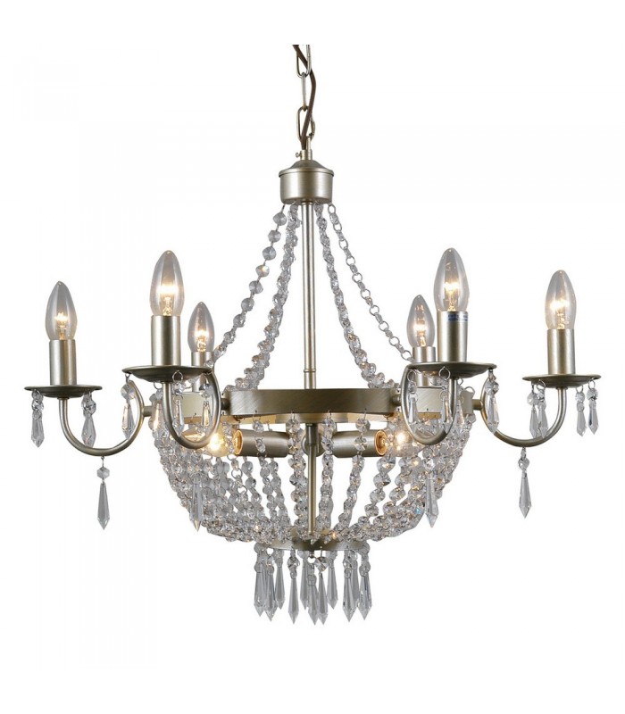 Hanging Pendant Champagne 9 Light  with Crystal Glass Shade, E14 - 2