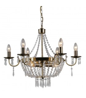 Hanging Pendant Antique Bronze 9 Light  with Crystal Glass Shade, E14 - 2