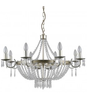 Hanging Pendant Champagne 12 Light  with Crystal Glass Shade, E14 - 1