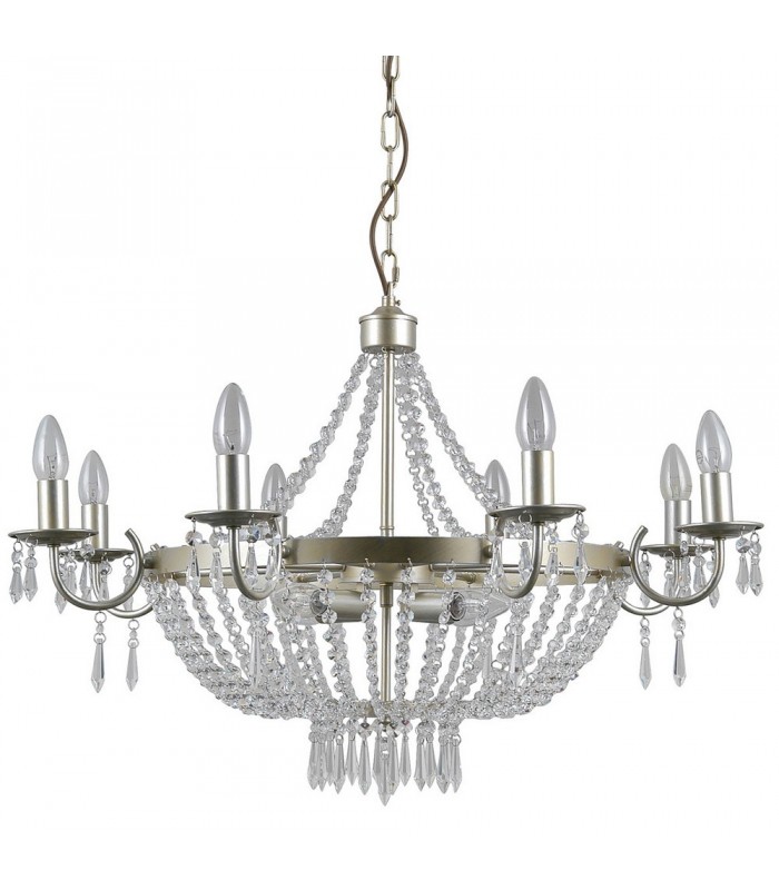 Hanging Pendant Champagne 12 Light  with Crystal Glass Shade, E14 - 1