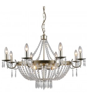 Hanging Pendant Champagne 12 Light  with Crystal Glass Shade, E14 - 2