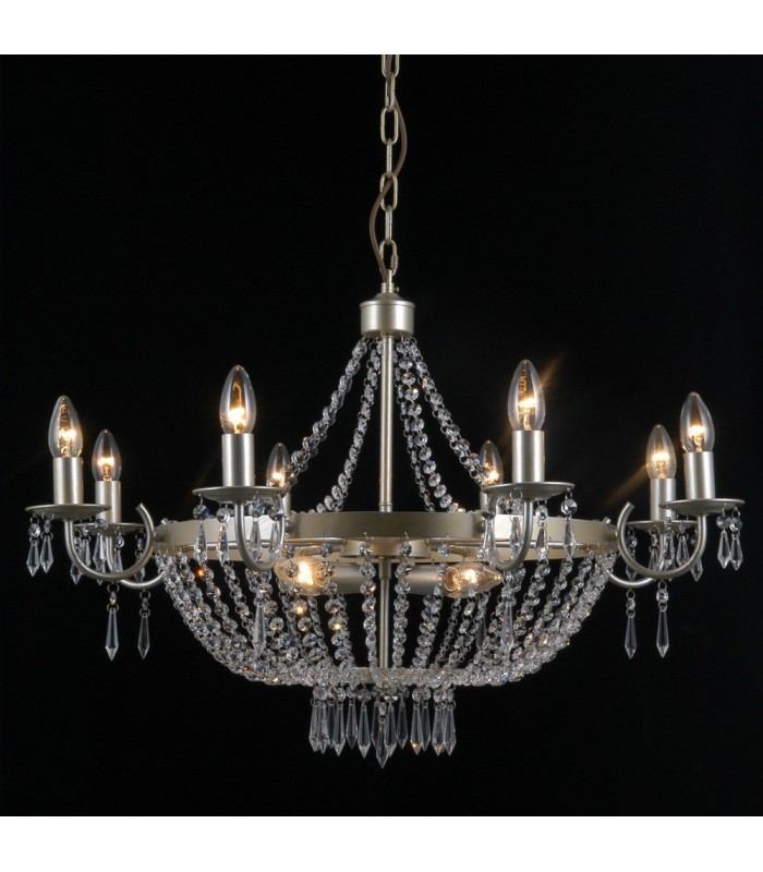 Hanging Pendant Champagne 12 Light  with Crystal Glass Shade, E14 - 3
