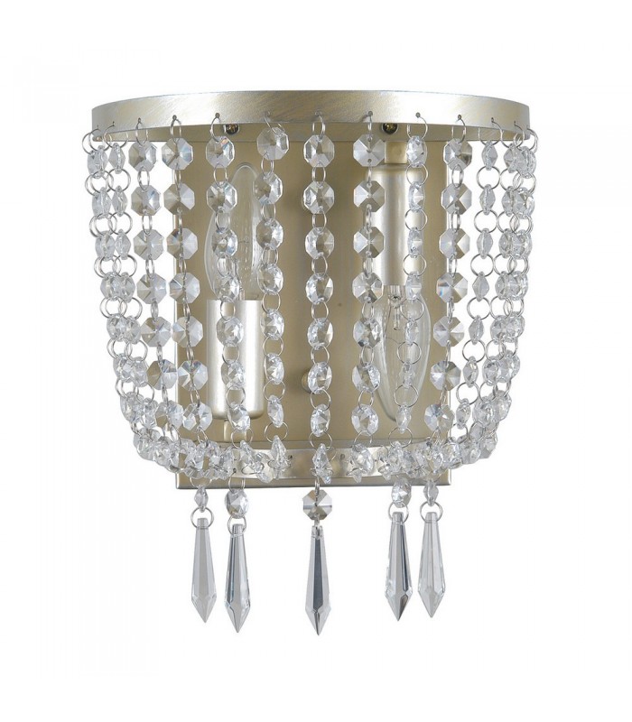 Wall Lamp Champagne 2 Light  with Crystal Glass Shade, E14 - 1