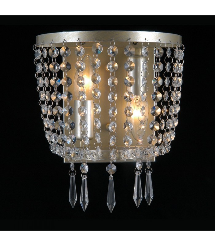 Wall Lamp Champagne 2 Light  with Crystal Glass Shade, E14 - 3