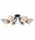 Stylized Flush Ceiling Light Black, Antique Bronze 8 Light  with White Shade, E27 - 2