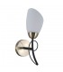 Stylized Wall Lamp Black, Antique Bronze 1 Light  with White Shade, E27 - 1