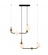 Modern Hanging Pendant Black 8 Light  with White Shade, G9 Dimmable - 1