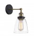 Industrial And Retro Wall Lamp Black, Gold 1 Light  with Clear Shade, E27 Dimmable - 1