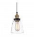 Industrial And Retro Hanging Pendant Black, Gold 1 Light  with Clear Shade, E27 Dimmable - 1