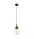 Industrial And Retro Hanging Pendant Black, Gold 1 Light  with Clear Shade, E27 Dimmable - 2