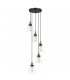Industrial And Retro Hanging Pendant Black, Gold 5 Light  with Clear Shade, E27 Dimmable - 1