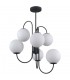 Industrial And Retro Hanging Pendant Black 6 Light  with White Shade, G9 - 2