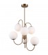 Industrial And Retro Hanging Pendant Honey Brass 6 Light  with White Shade, G9 - 2