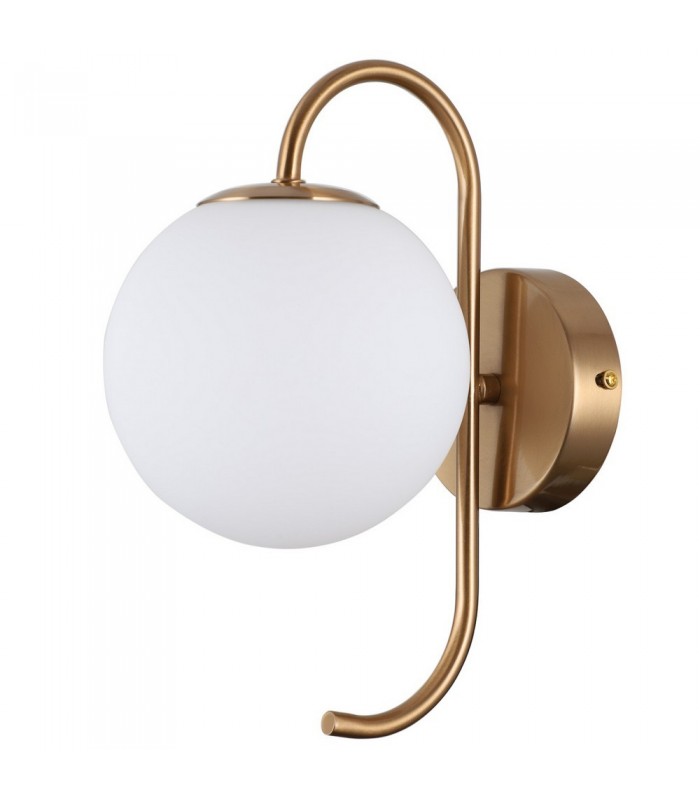 Industrial And Retro Wall Lamp Honey Brass 1 Light  with White Shade, G9 - 1