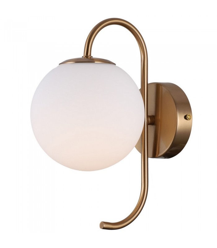 Industrial And Retro Wall Lamp Honey Brass 1 Light  with White Shade, G9 - 2