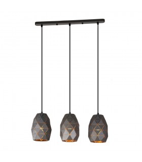 Modern Hanging Pendant Graphite, Gold, Champagne 3 Light , E27 - 1