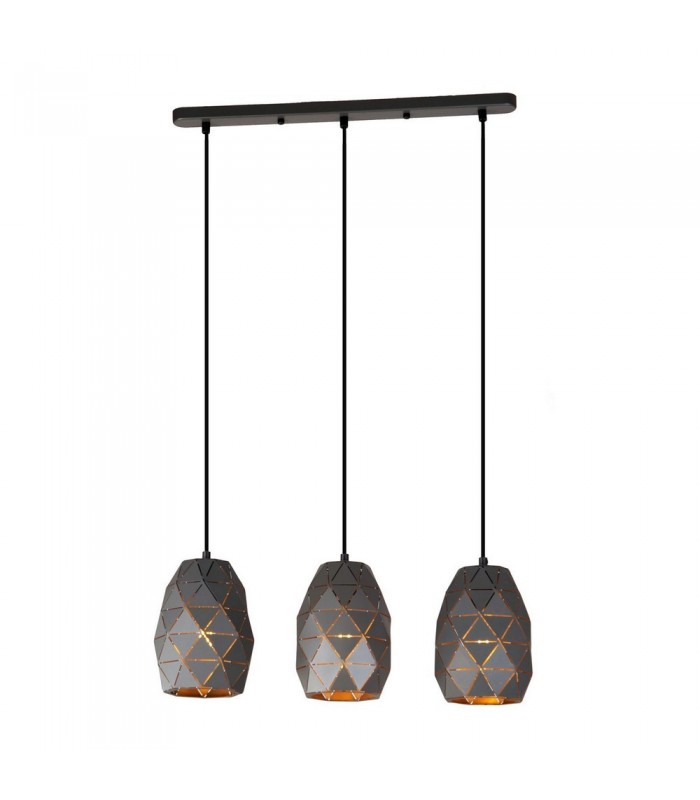 Modern Hanging Pendant Graphite, Gold, Champagne 3 Light , E27 - 1