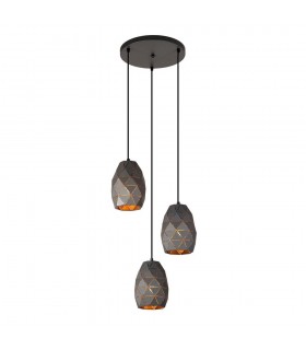 Modern Hanging Pendant Graphite, Gold, Champagne 2 Light , E27 - 1