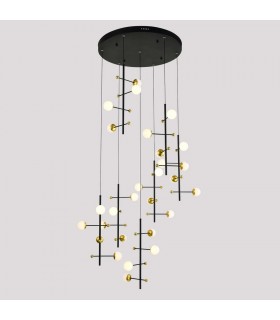 Modern LED Hanging Pendant Black, Gold, Warm White 3000K 4538lm - 1