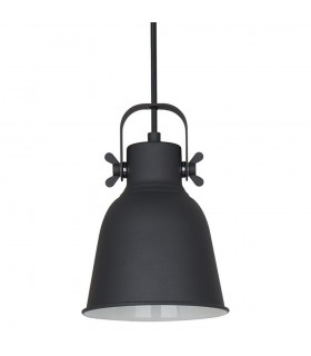 Scandinavian Hanging Pendant White, Black 1 Light  with Black, White Shade, E27 - 1