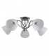 Stylized Flush Ceiling Light Chrome, White 5 Light  with White Shade, E27 - 1