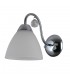 Stylized Wall Lamp Chrome, White 1 Light  with White Shade, E27 - 1