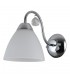 Stylized Wall Lamp Chrome, White 1 Light  with White Shade, E27 - 2