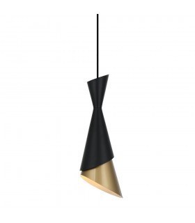 Modern Hanging Pendant Black, Gold 1 Light , E27 - 1