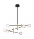Modern Hanging Pendant Black, Brass 6 Light  with Clear Shade, G9 - 1