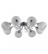 Stylized Flush Ceiling Light Chrome, White 8 Light  with White Shade, E27 - 1