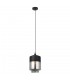 Modern Hanging Pendant Black 1 Light  with Black, Smoky Shade, E27 Dimmable - 2