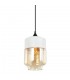 Modern Hanging Pendant Black 1 Light  with White, Amber Shade, E27 Dimmable - 1