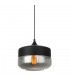 Modern Hanging Pendant Black 1 Light  with Black, Smoky Shade, E27 Dimmable - 1