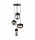 Modern Hanging Pendant Black 4 Light  with Black, Smoky Shade, E27 Dimmable - 1
