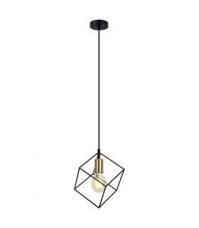 Modern Hanging Pendant Black, Gold 1 Light  with Black Shade, E27 Dimmable - 2