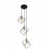 Modern Hanging Pendant Black, Gold 3 Light  with Black Shade, E27 Dimmable - 1